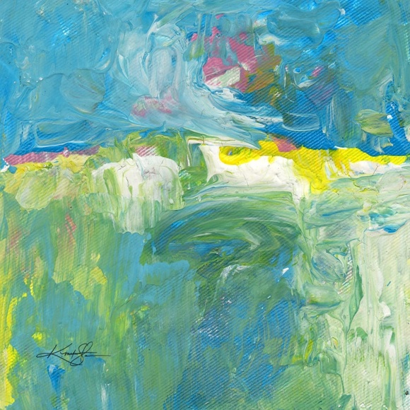 Framed Abstract Painting, by Kathy Morton Stanion - Serenity Abstraction 3 - Picture 3 of 4